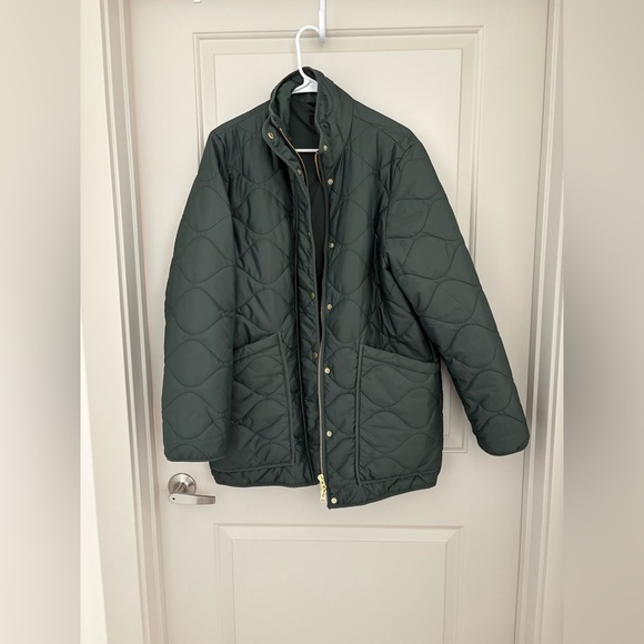 Quince Dark Green Quilted Jacket - Picture 2 of 7